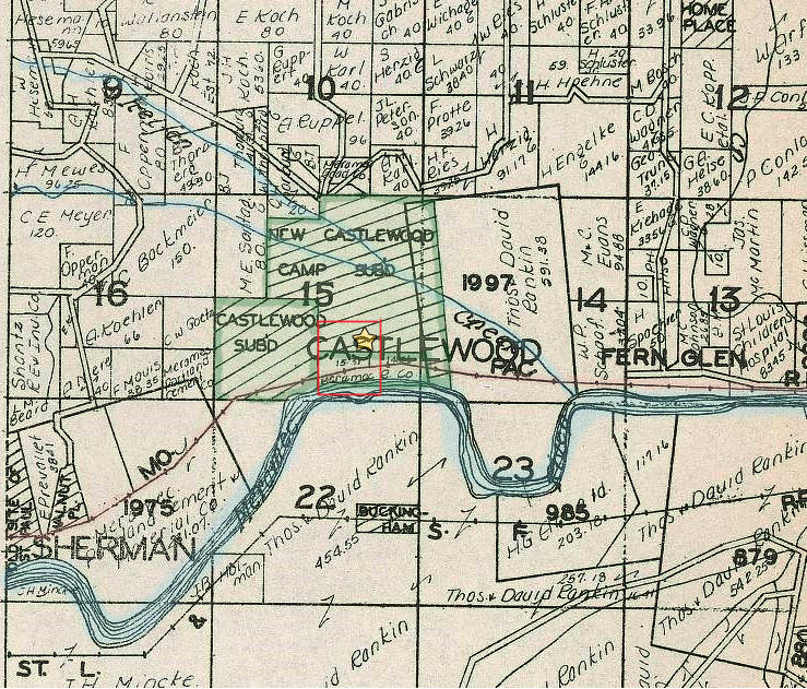 detail of Castlewood plat map 1930