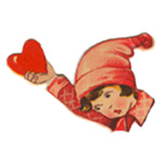Logo for “The Valentine 1955” — a girl holding out a heart