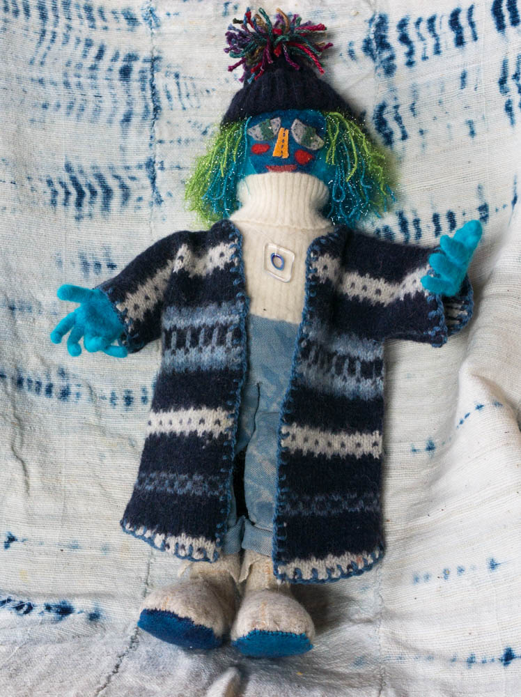 Felted doll in winter clothes