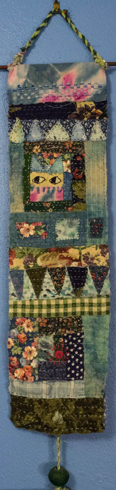 Doodling with fabric scraps and embroidery thread -- a banner