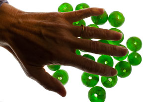 glass beads from bottles