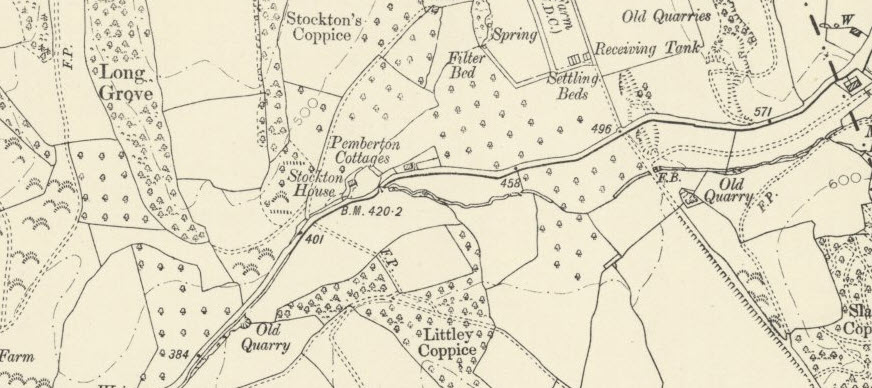 Historical map showing Price household between Mathon and West Malvern