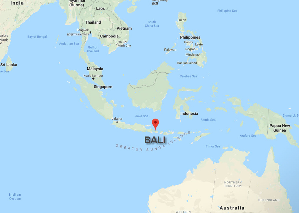 map Bali, Indonesia
