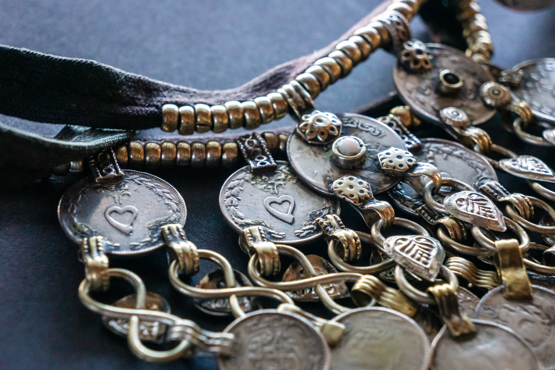 detail of a necklace from Afghanistan